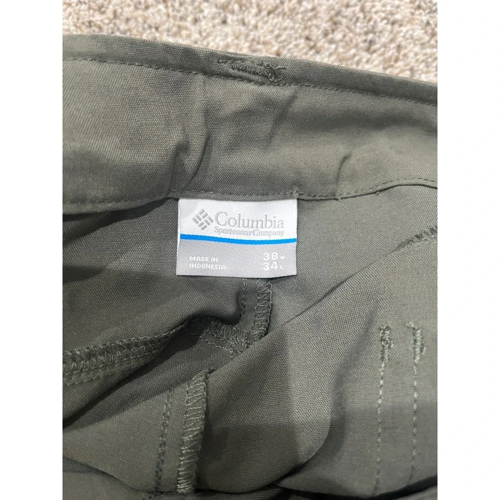 Columbia Pilsner Peak Pant Mens 38x34 Olive Green Omni-Shade UPF 50 AM1563-339